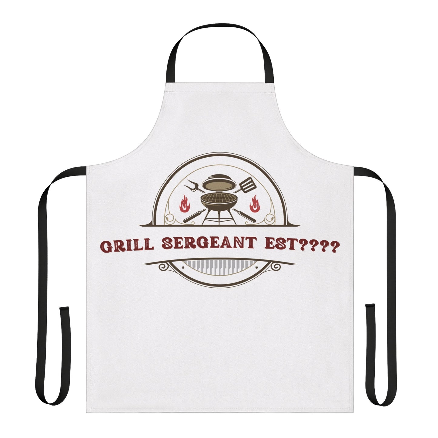 (Personizable) Grill Sergeant EST (????) Funny BBQ Themed Apron 5-Color Straps