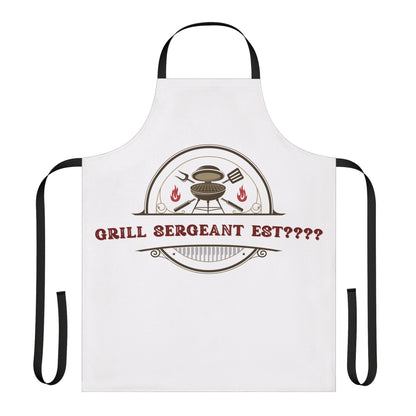 (Personizable) Grill Sergeant EST (????) Funny BBQ Themed Apron 5-Color Straps