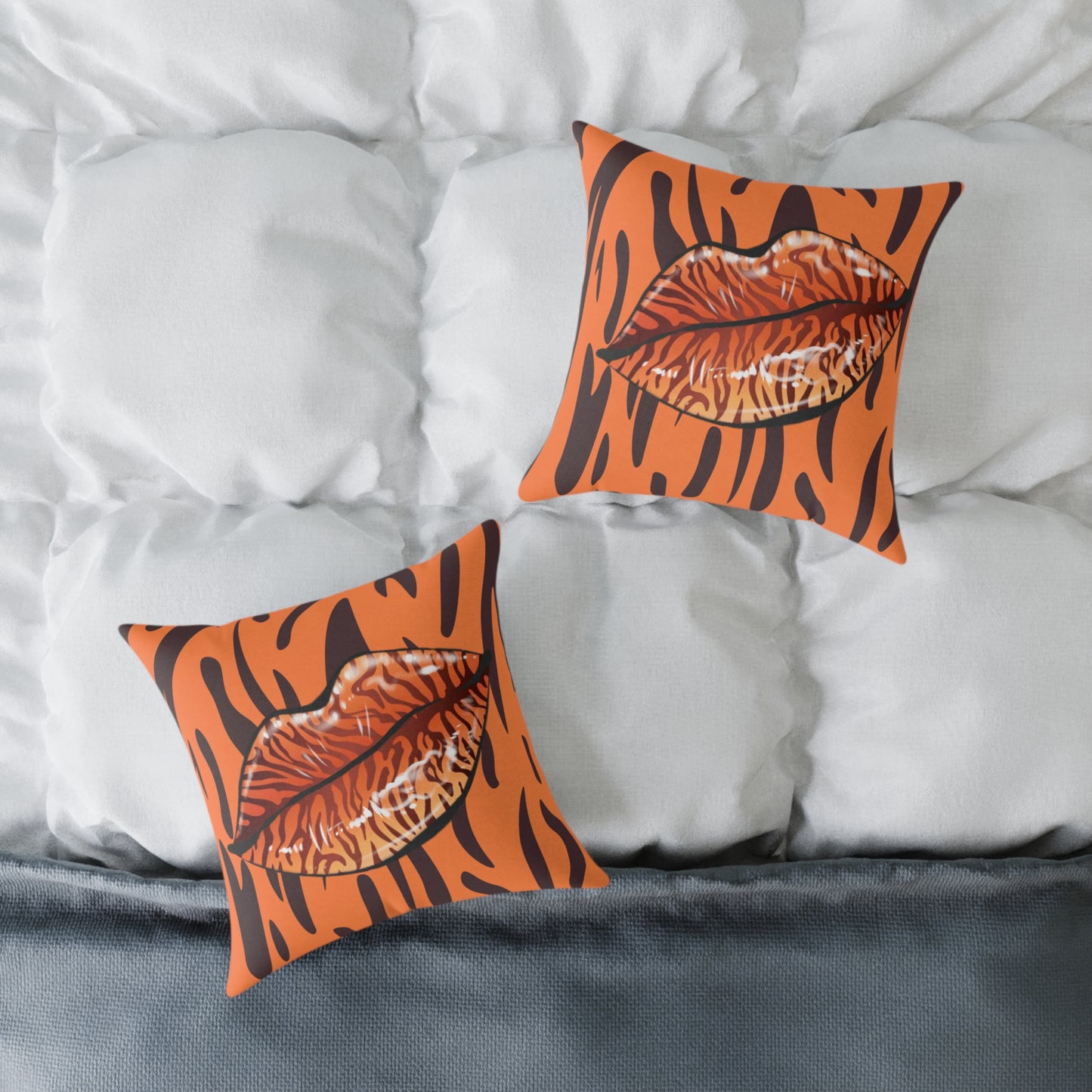 Tiger Lips Poly Pillow