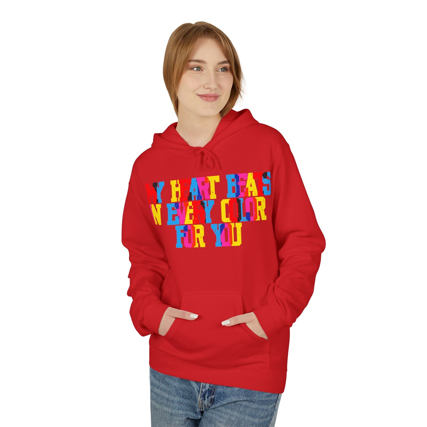 My Heart Beats In Every Color For You Unisex Valentines Hoodie