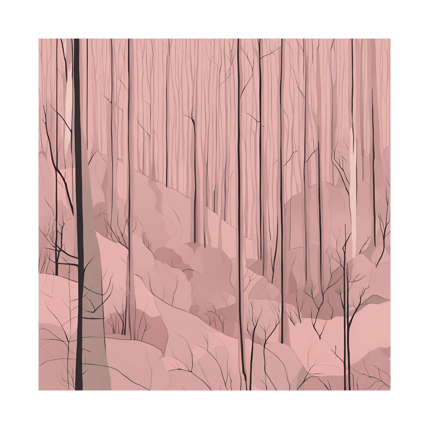 Lonely Forest Pink 20 Matte Square Posters