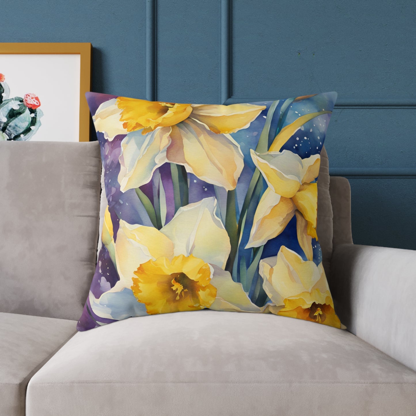 Daffodils 03 Poly Pillow - Natures Beauty Design