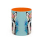 Husky 02 Accent Coffee Mug - Dog Lover Gift