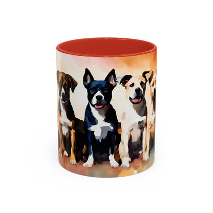 Multicoloured Doggies 4 Accent Mug 11oz