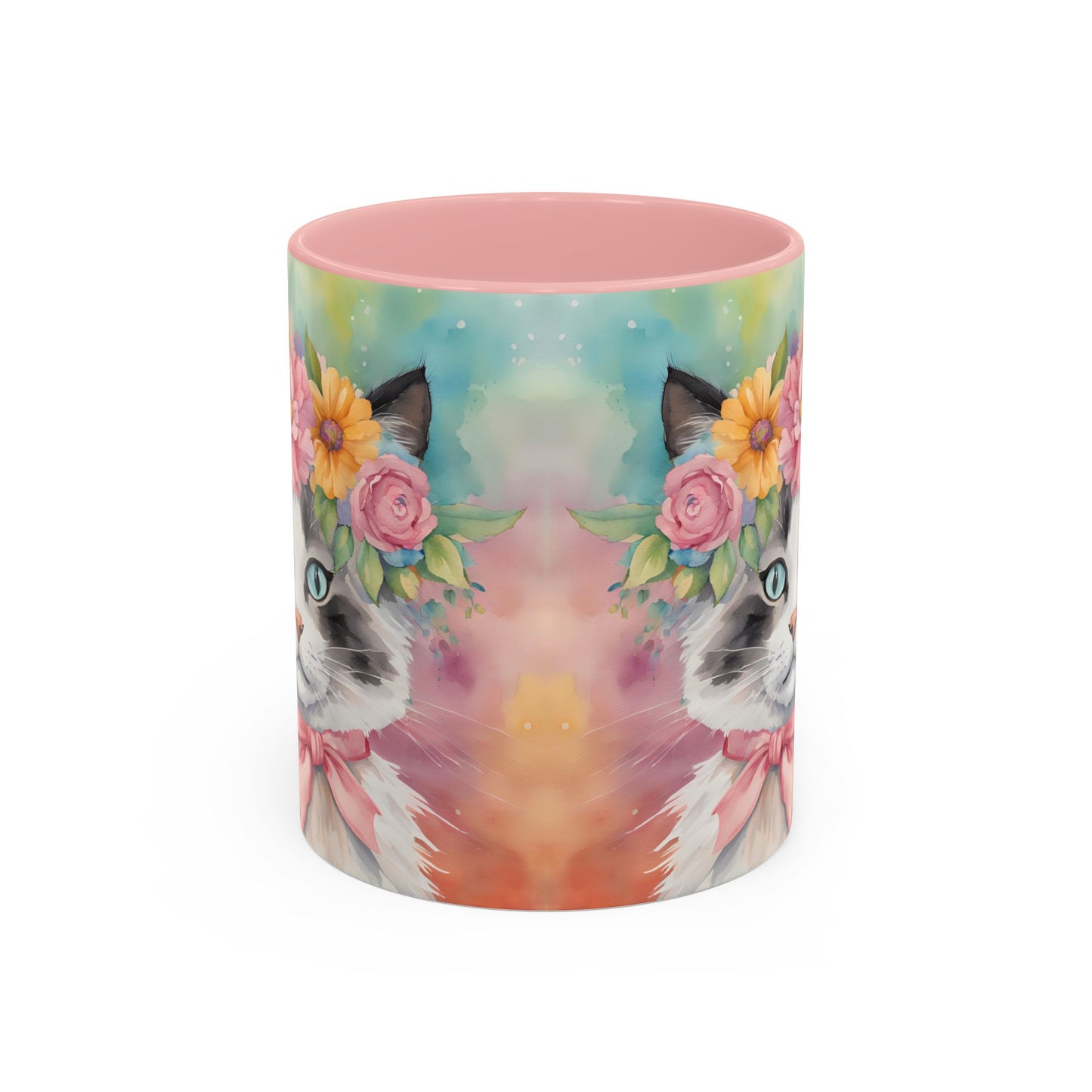 Floral Rag Doll Cat 04 Accent Coffee Mug - 11oz Perfect for Cat Lovers & Gifts