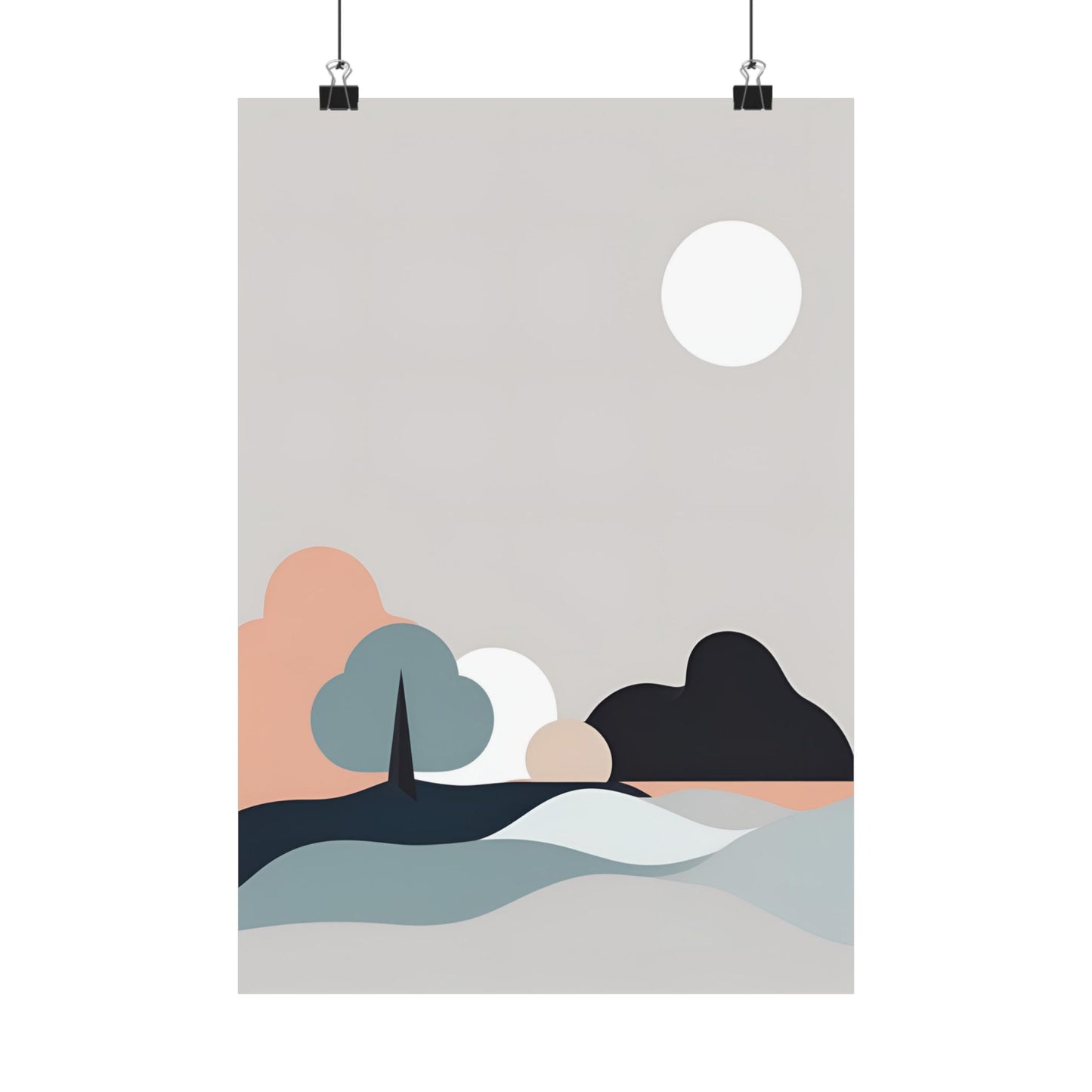 Nordic Winter Abstract 04 Matte Vertical Poster