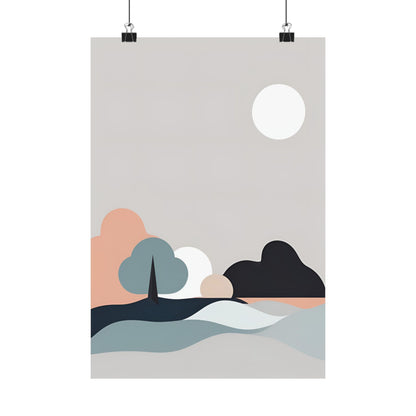 Nordic Winter Abstract 04 Matte Vertical Poster