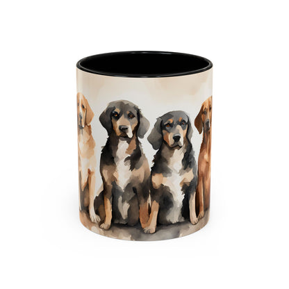 Doggies in a Row 2 Accent Mug 11oz