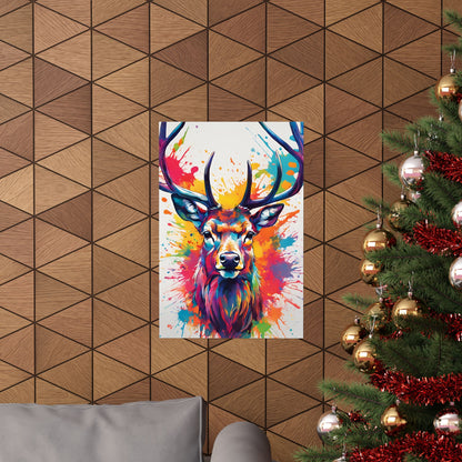 Multicolored Stag 2 Matte Vertical Poster