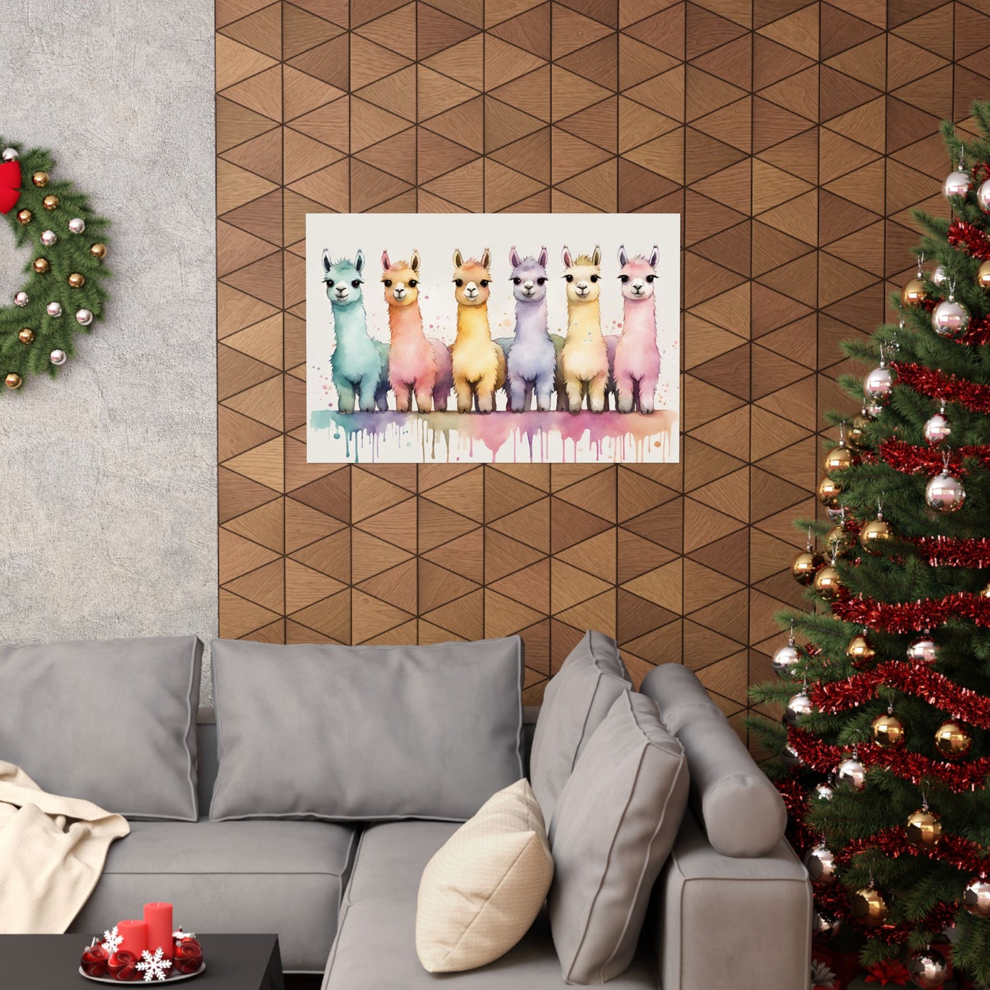 Nursery Llamas 1 Matte Horizontal Posters