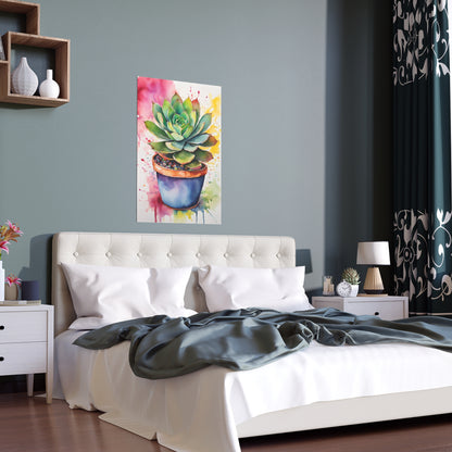 Multicolored Succulent 3 Indoor and Outdoor Silk Poster