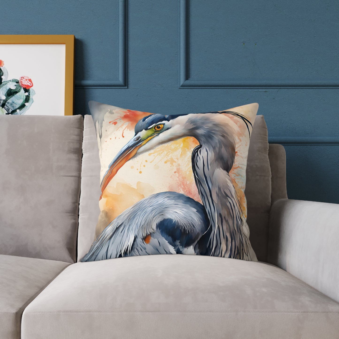 Heron 03 Poly Pillow - Natures Beauty Design
