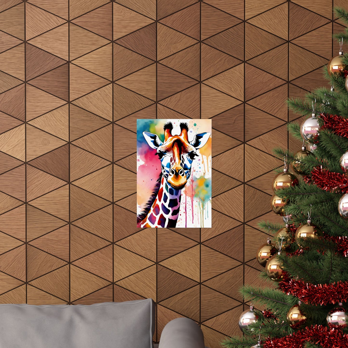 Multicolored Giraffe 02 Matte Vertical Poster