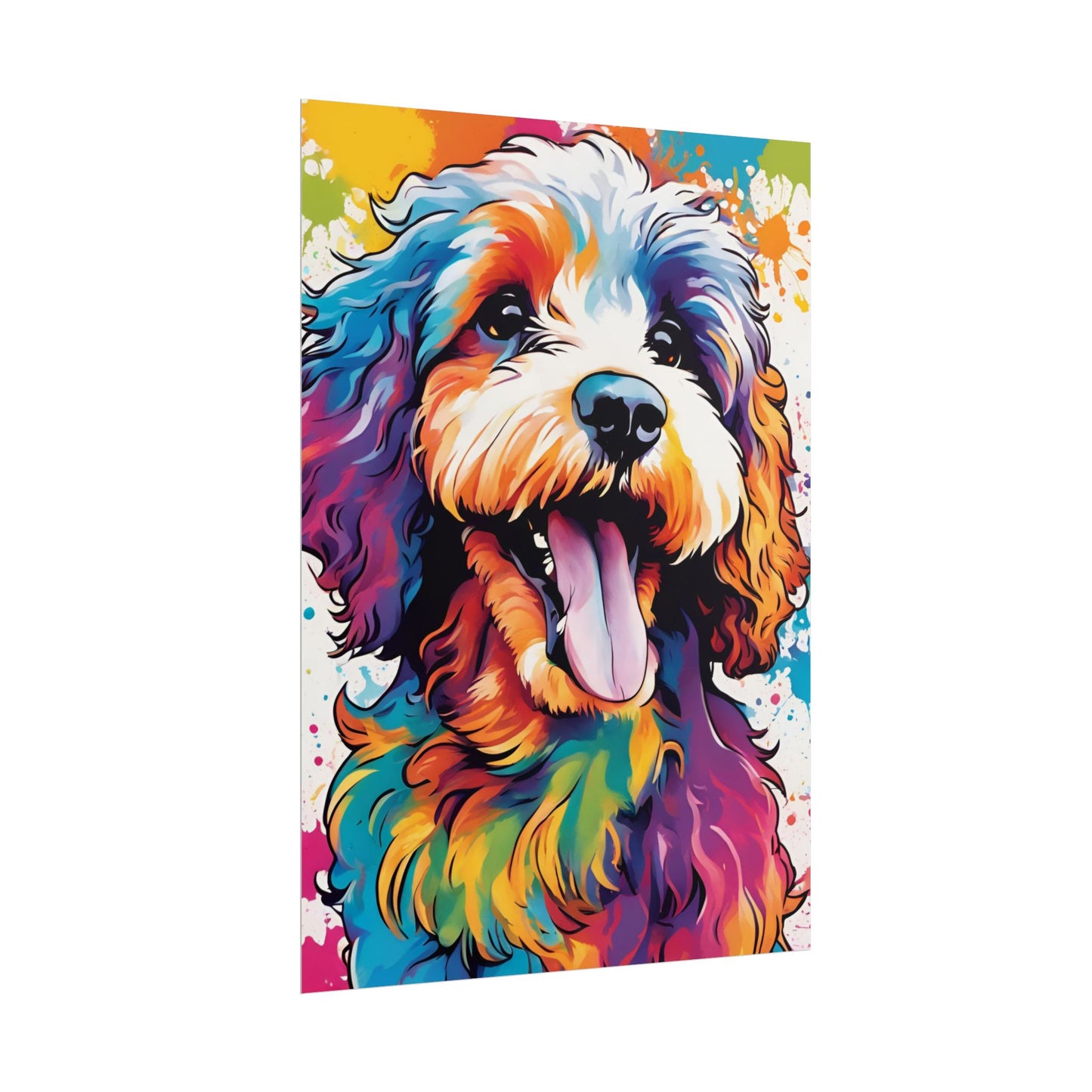 Multicolored Cockapoo 2 Matte Vertical Poster