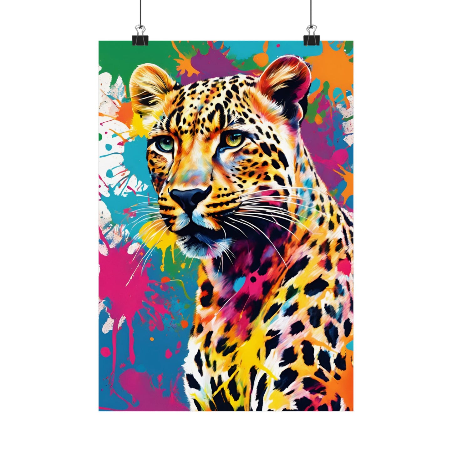 Multicolored Cheetah 4 Matte Vertical Poster