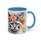Floral Siamese Cat 03 Accent Coffee Mug - 11oz Perfect for Cat Lovers & Gifts