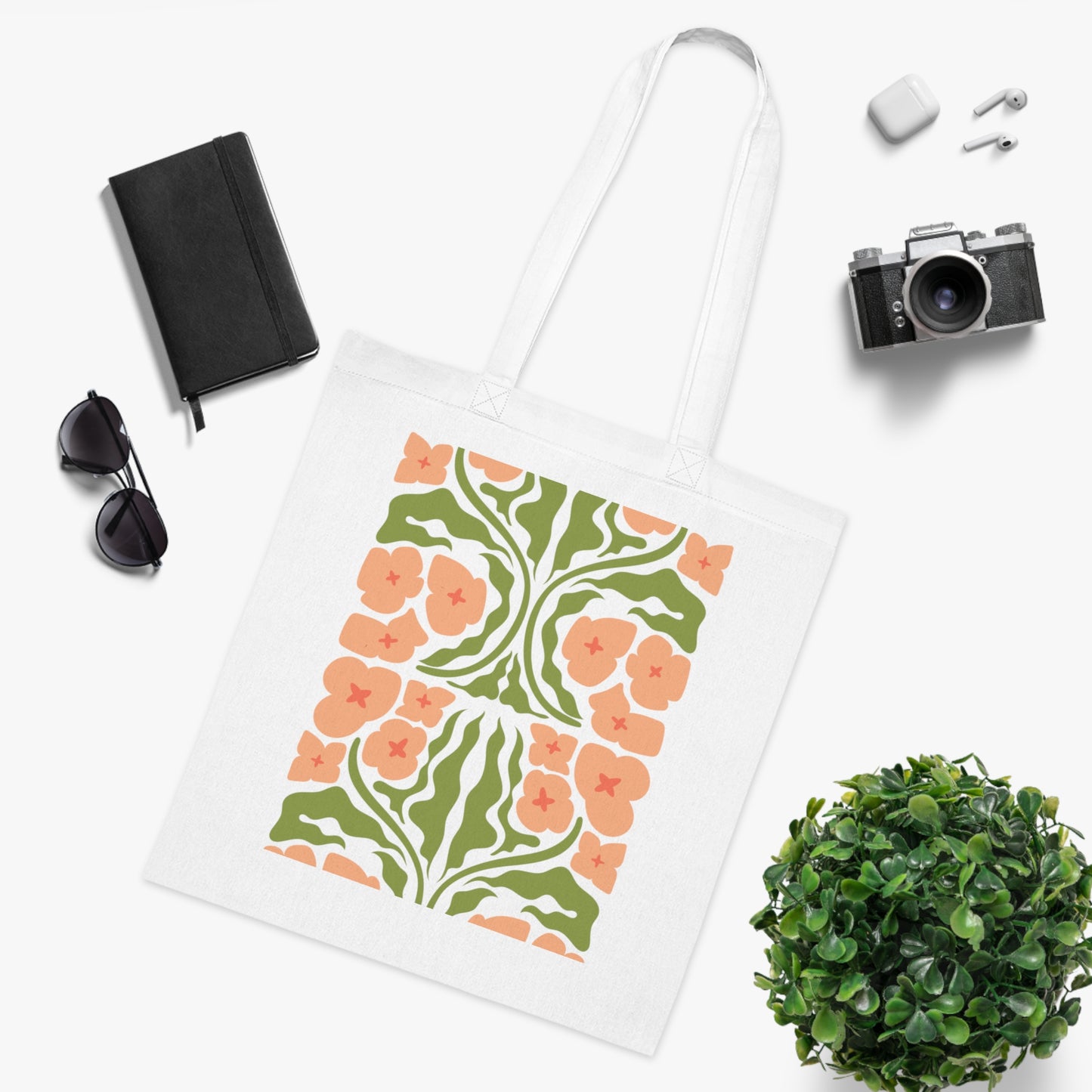 Abstract flowers 03 Cotton Tote