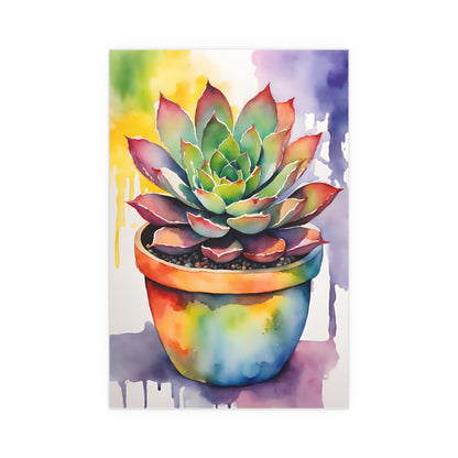 Multicolored Succulent 4 Indoor and Outdoor Silk Poster