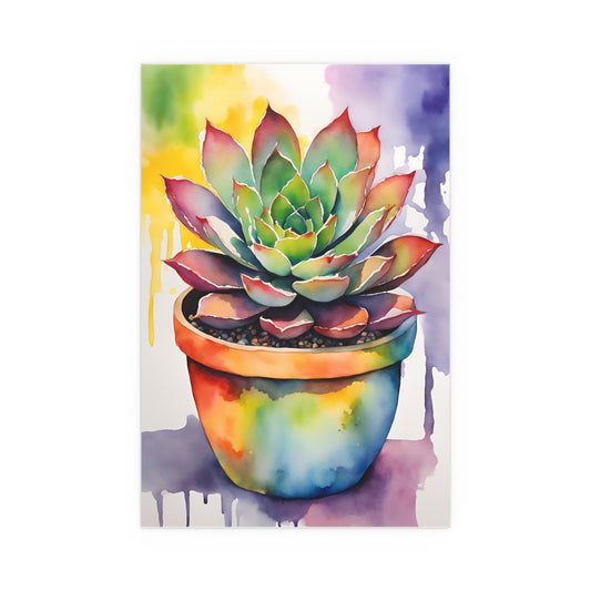 Multicolored Succulent 4 Indoor and Outdoor Silk Poster