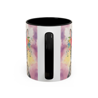 Floral Tabby Cat 02 Accent Coffee Mug - 11oz Perfect for Cat Lovers & Gifts