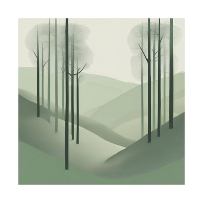 On The Hillside Green 20 Matte Square Posters