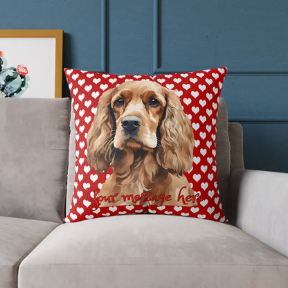 Personalized Valentine Cocker Spaniel Poly Cushion/Pillow 5 sizes