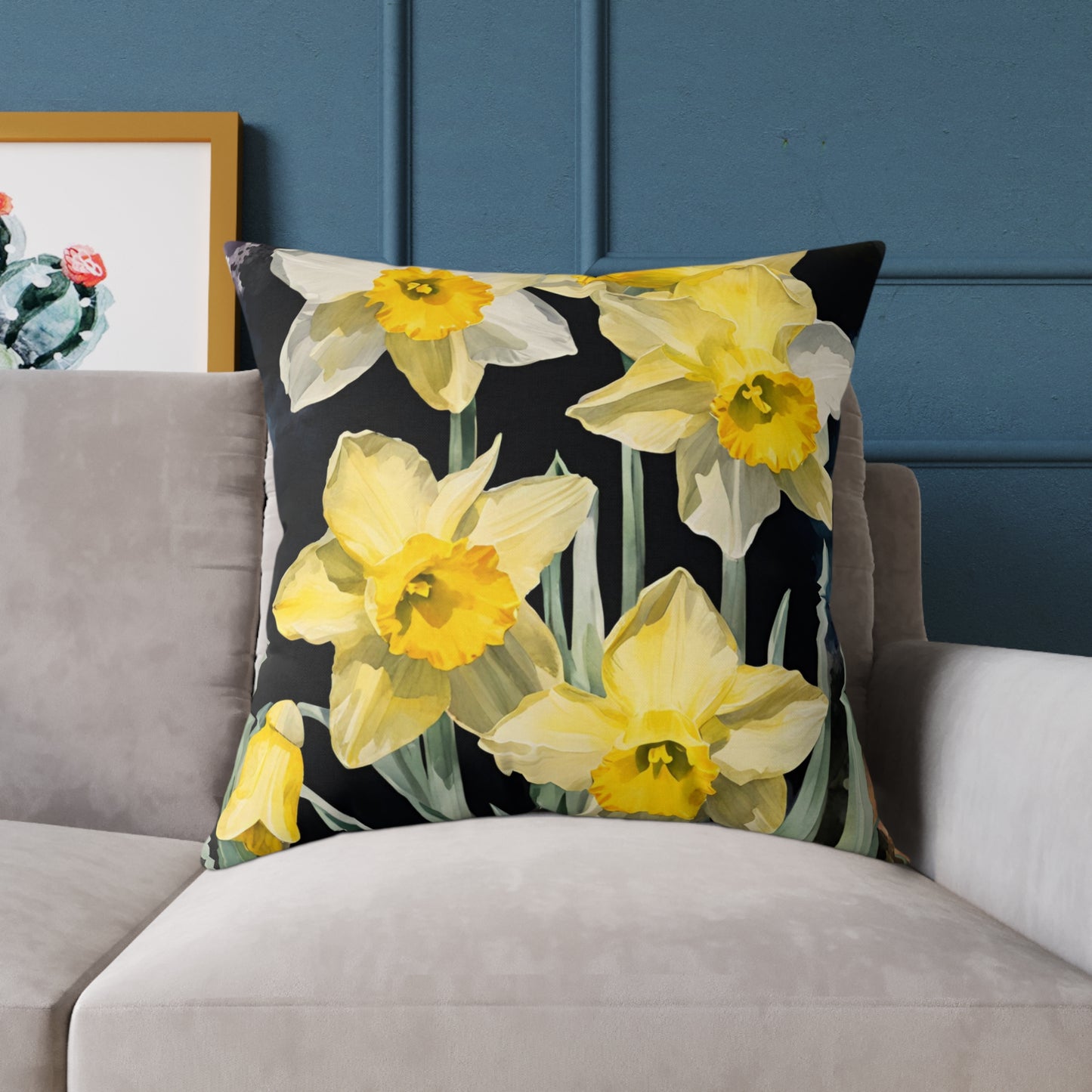 Daffodils 02 Poly Pillow - Natures Beauty Design