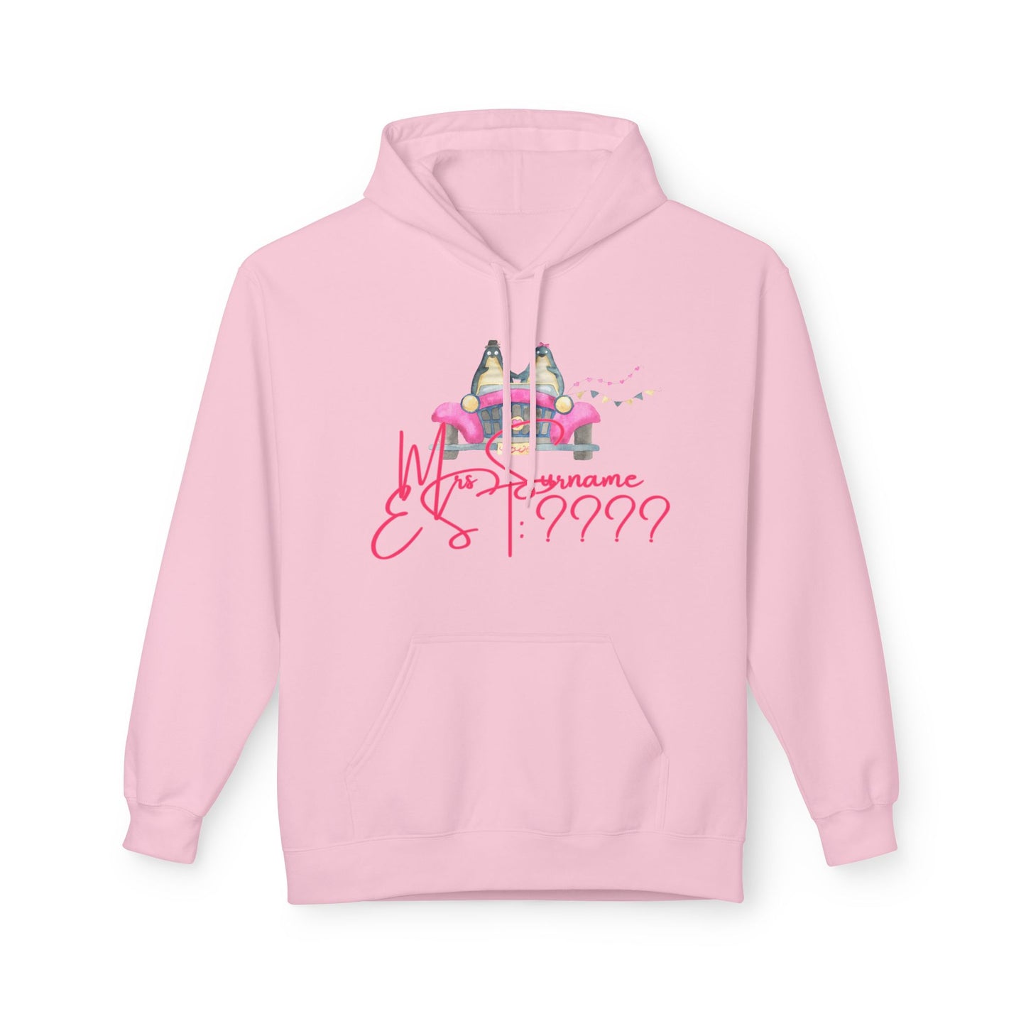 (Personalizable) Me/Mrs NAME EST DATE Unisex Valentines Hoodie