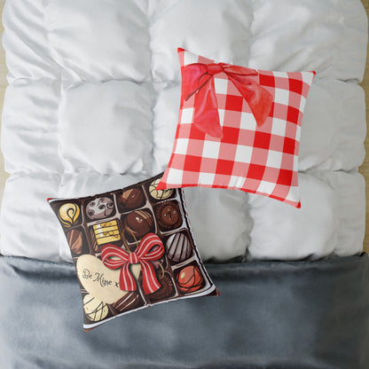 Valentine Chocolate Box Poly Pillow
