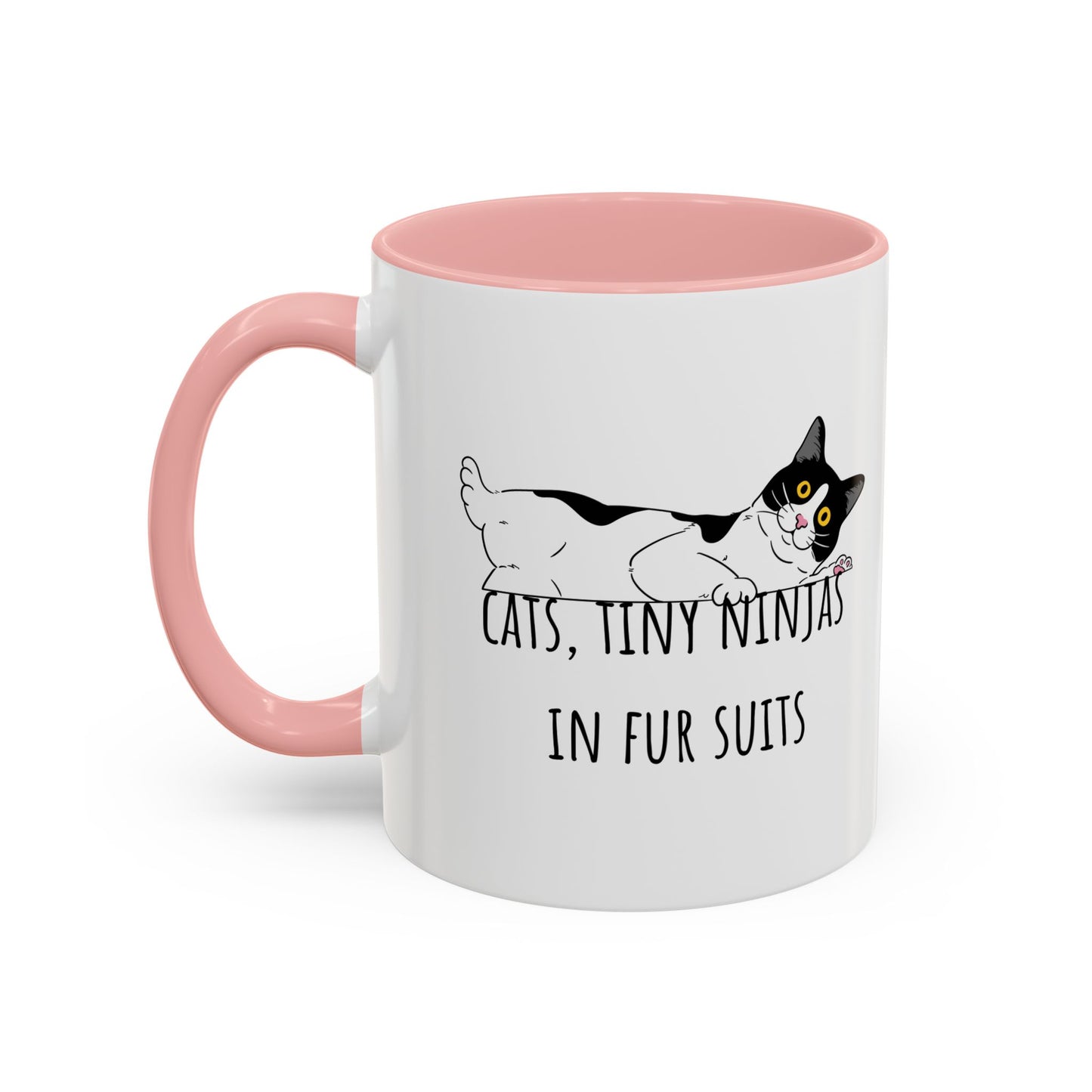 Cats Tiny Ninjas Accent Coffee Mug (11oz)