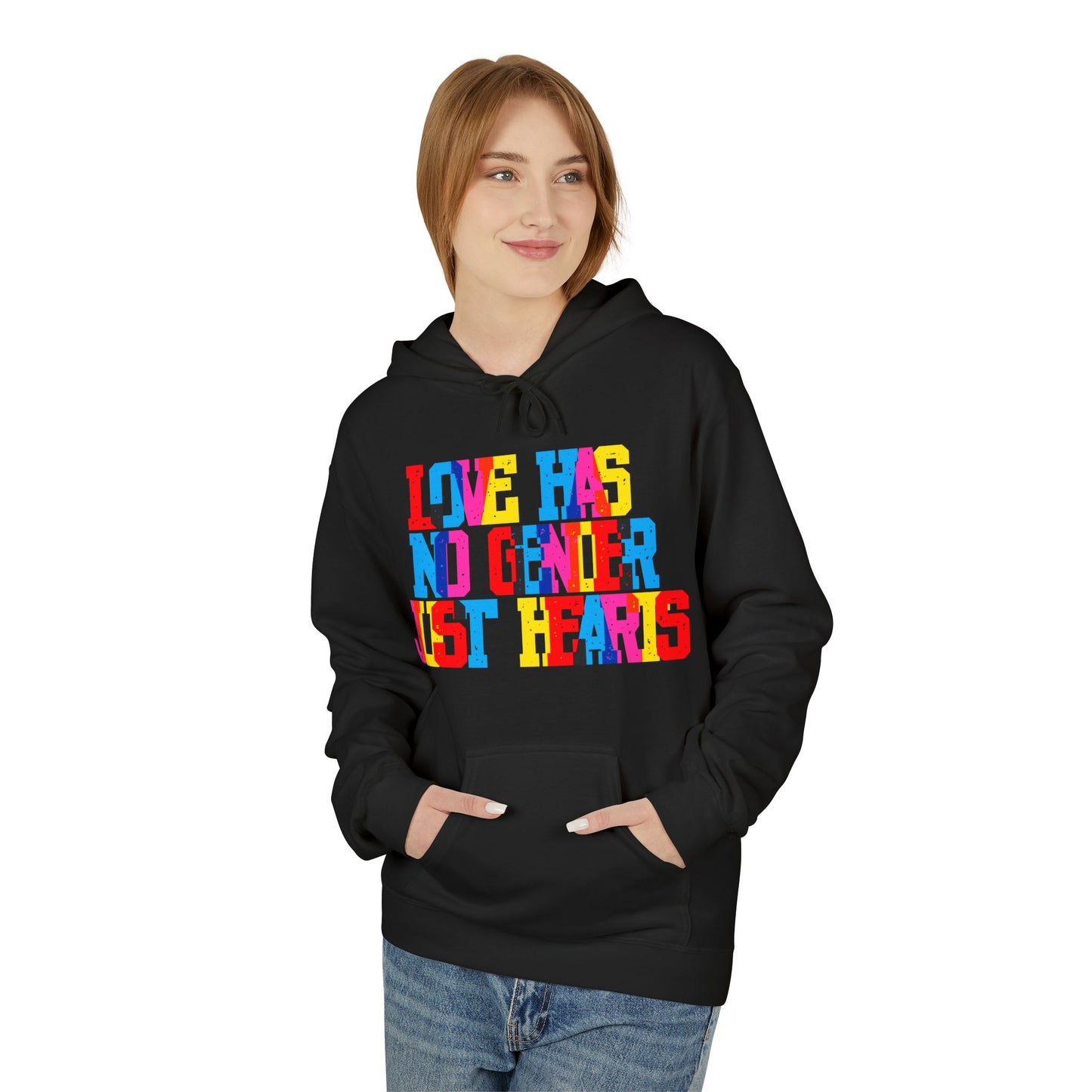 Love Has No Gender Just Hearts Unisex Valentines Hoodie