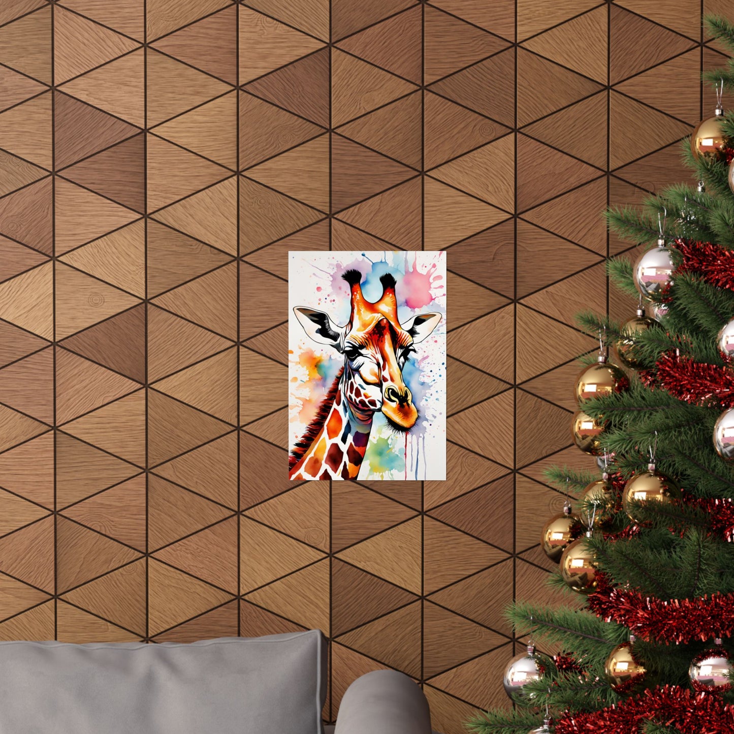 Multicolored Giraffe 01 Matte Vertical Poster