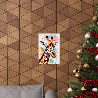 Multicolored Giraffe 01 Matte Vertical Poster