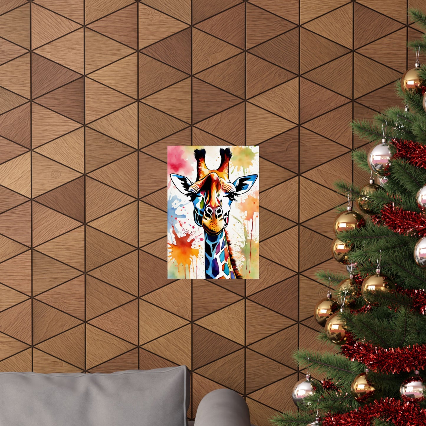 Multicolored Giraffe 03 Matte Vertical Poster