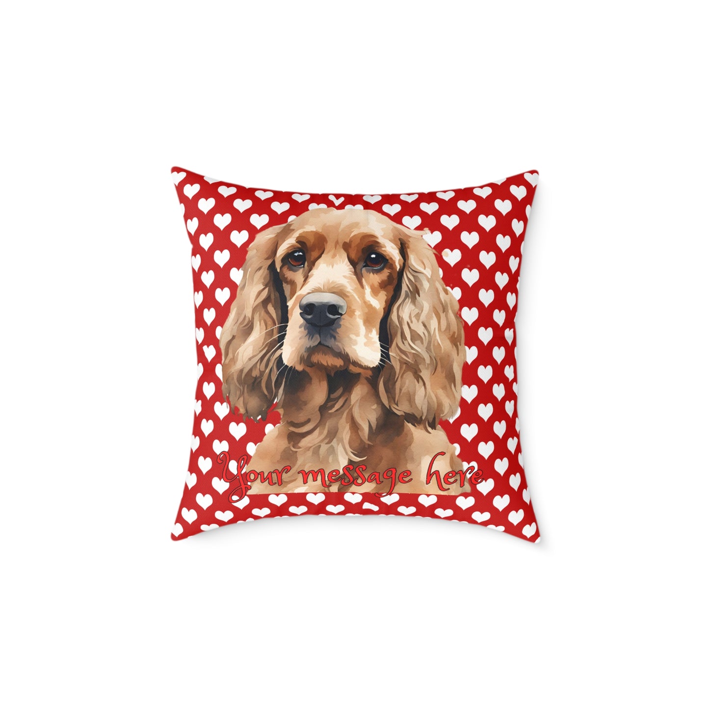 Personalized Valentine Cocker Spaniel Poly Cushion/Pillow 5 sizes