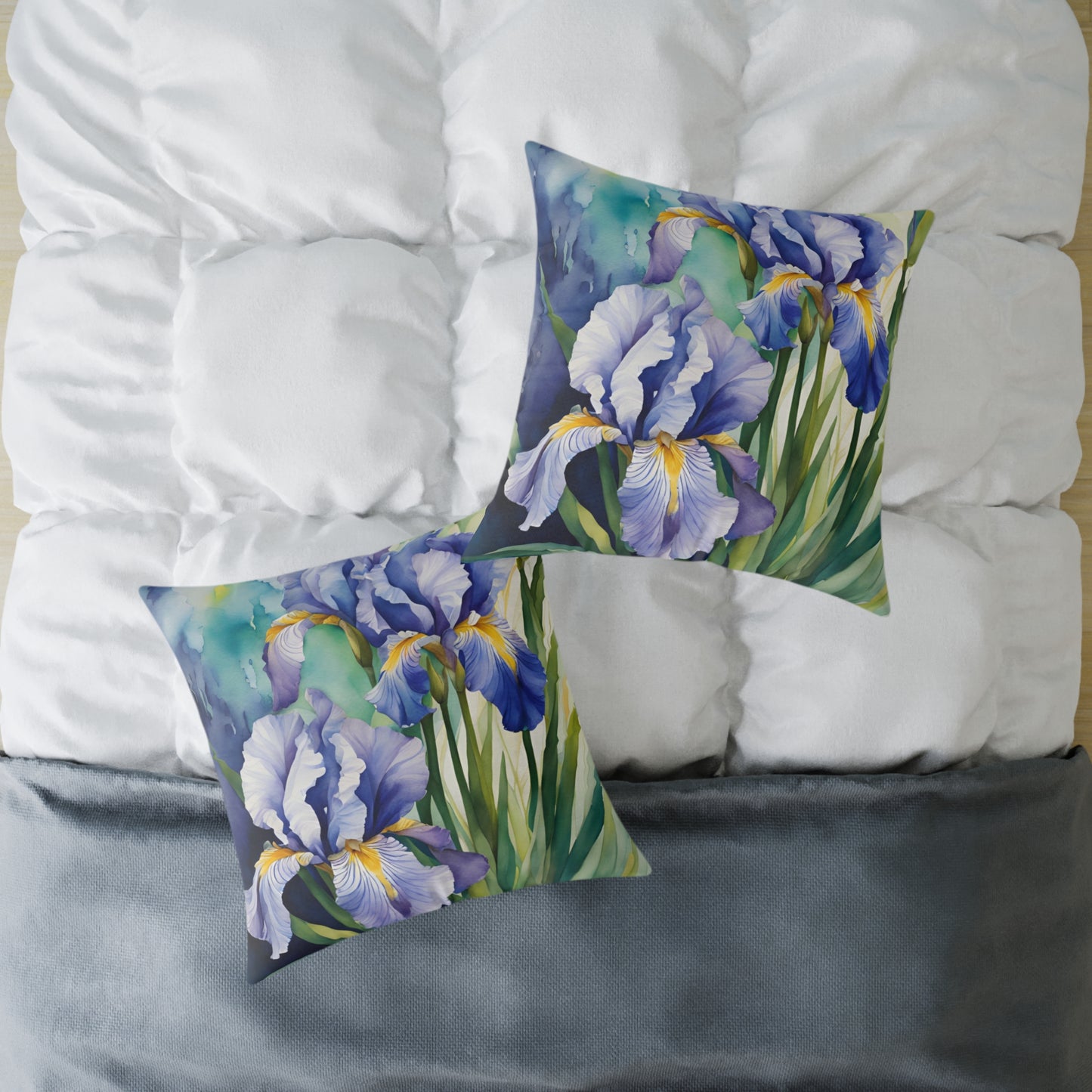 Irises 01 Poly Pillow - Natures Beauty Design