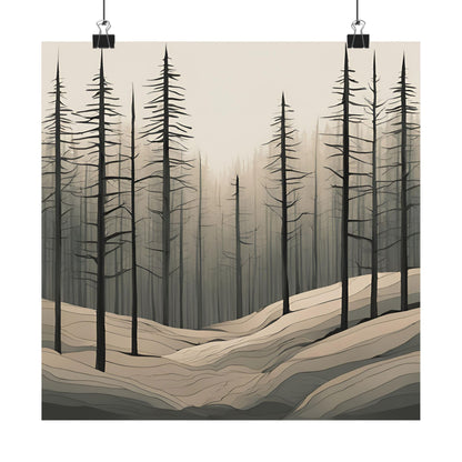 Lonely Forest 1 Matte Square Posters