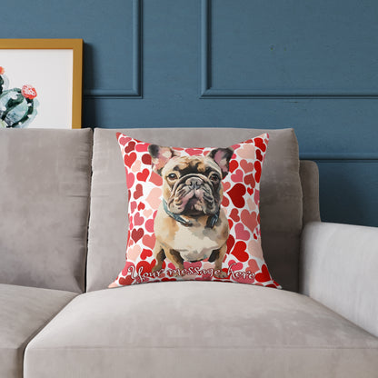 Personalized Valentine French Bulldog Poly Cushion/Pillow 5 sizes