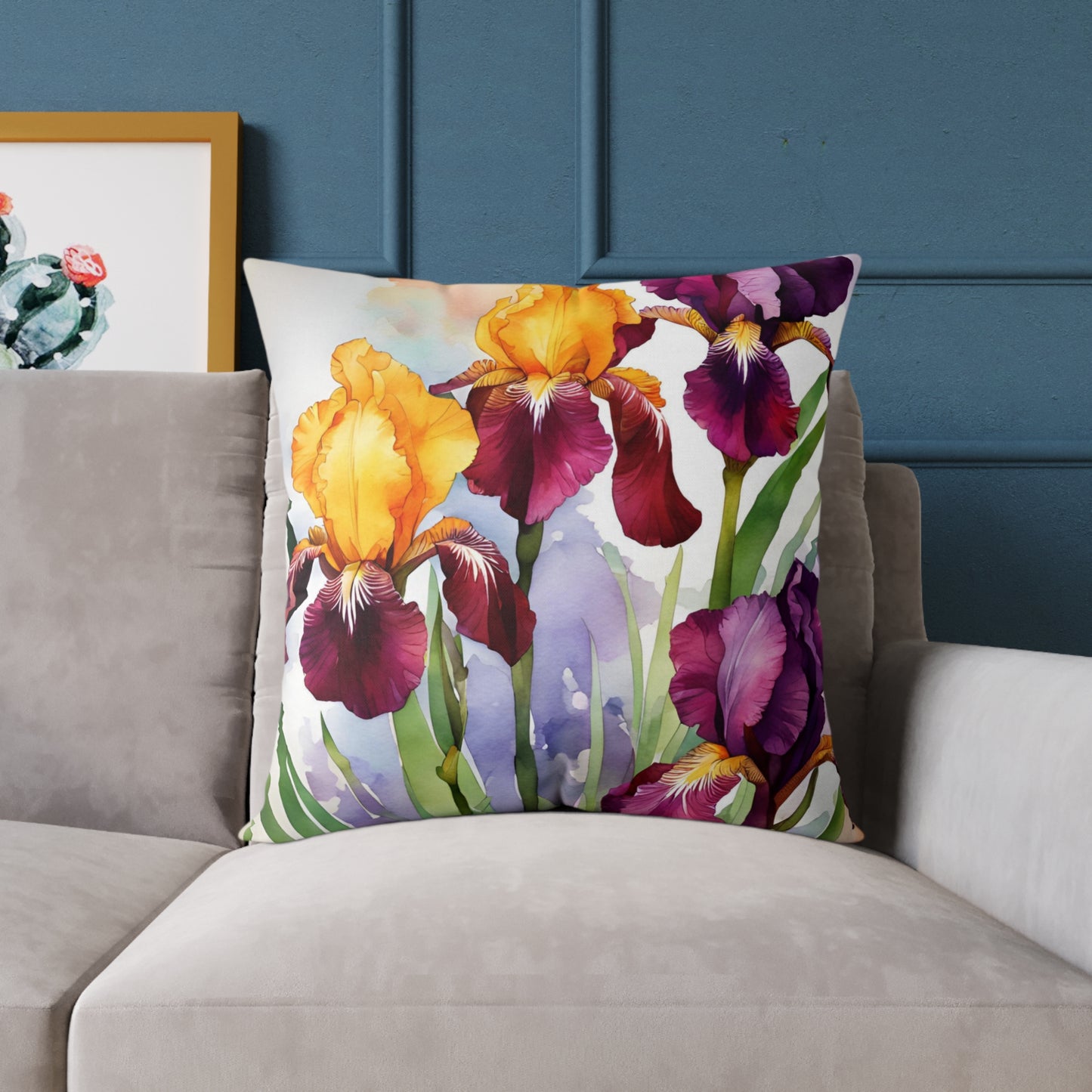 Irises 02 Poly Pillow - Natures Beauty Design