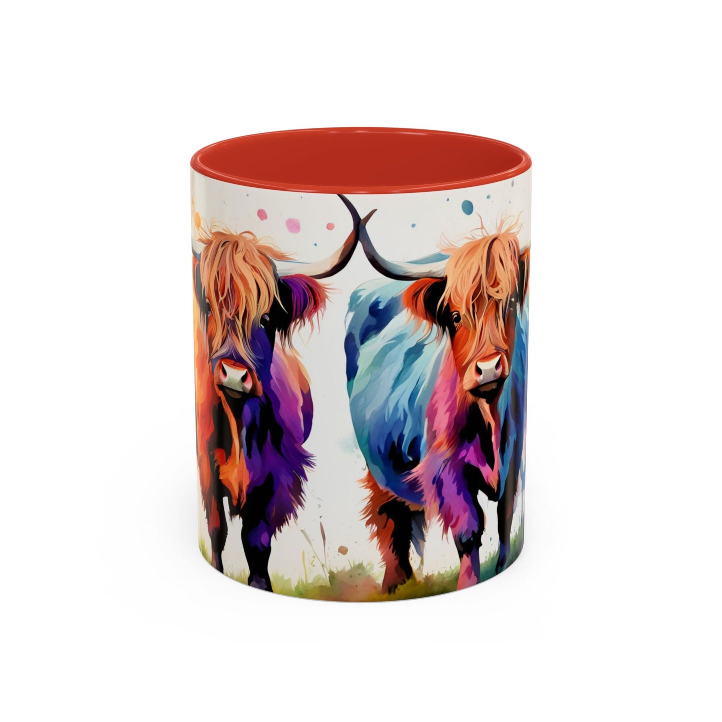 Multicoloured Highland Cow 2 Accent Mug 11oz