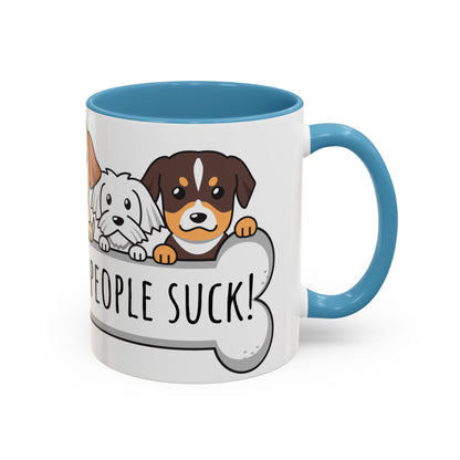 Dogs Because People Suck 02 Accent Coffee Mug (11oz)
