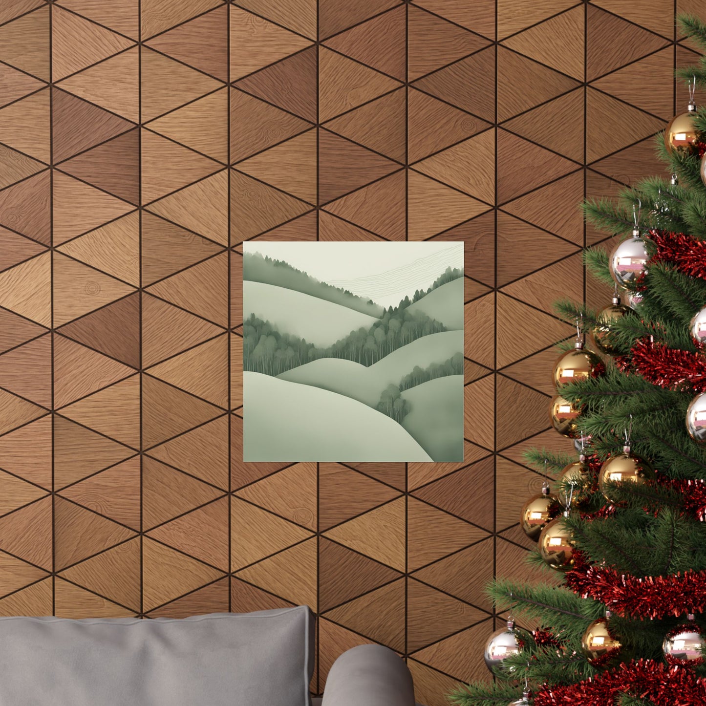 On The Hillside Green 22 Matte Square Posters