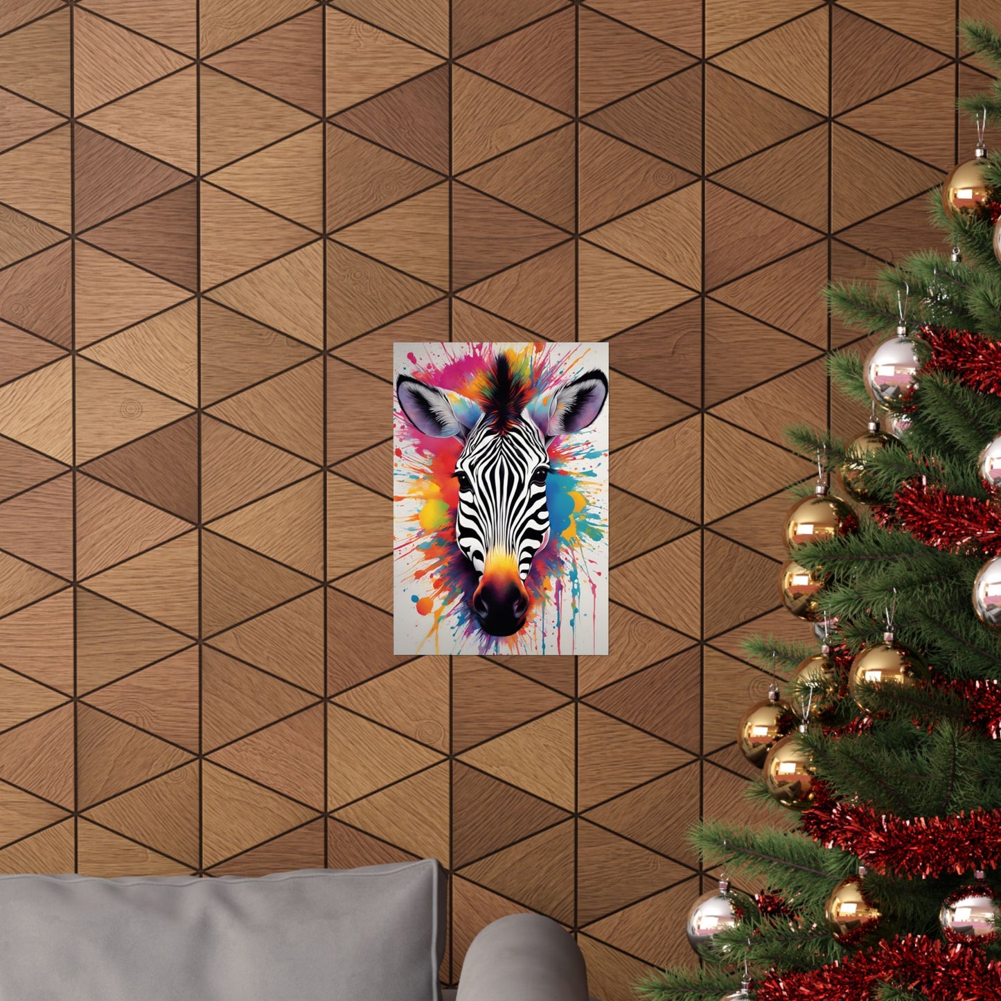Multicolored Zebra 5 Matte Vertical Poster