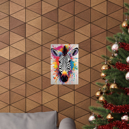 Multicolored Zebra 5 Matte Vertical Poster
