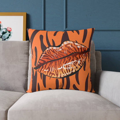 Tiger Lips Poly Pillow