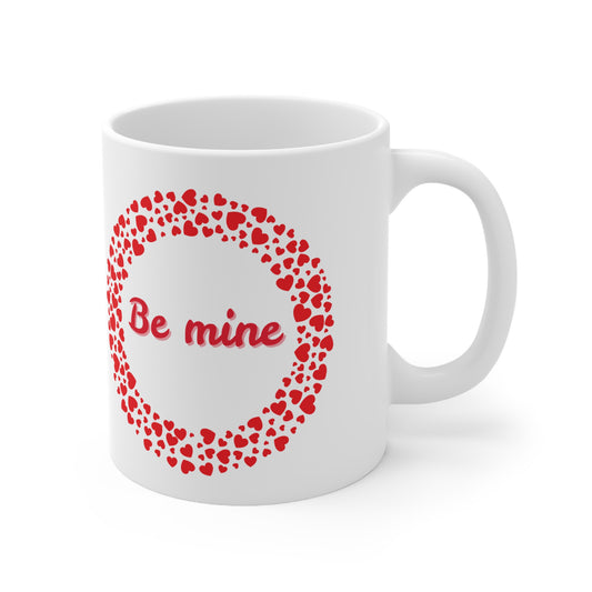 Be Mine Hearts Valentines Mug Ceramic 11oz