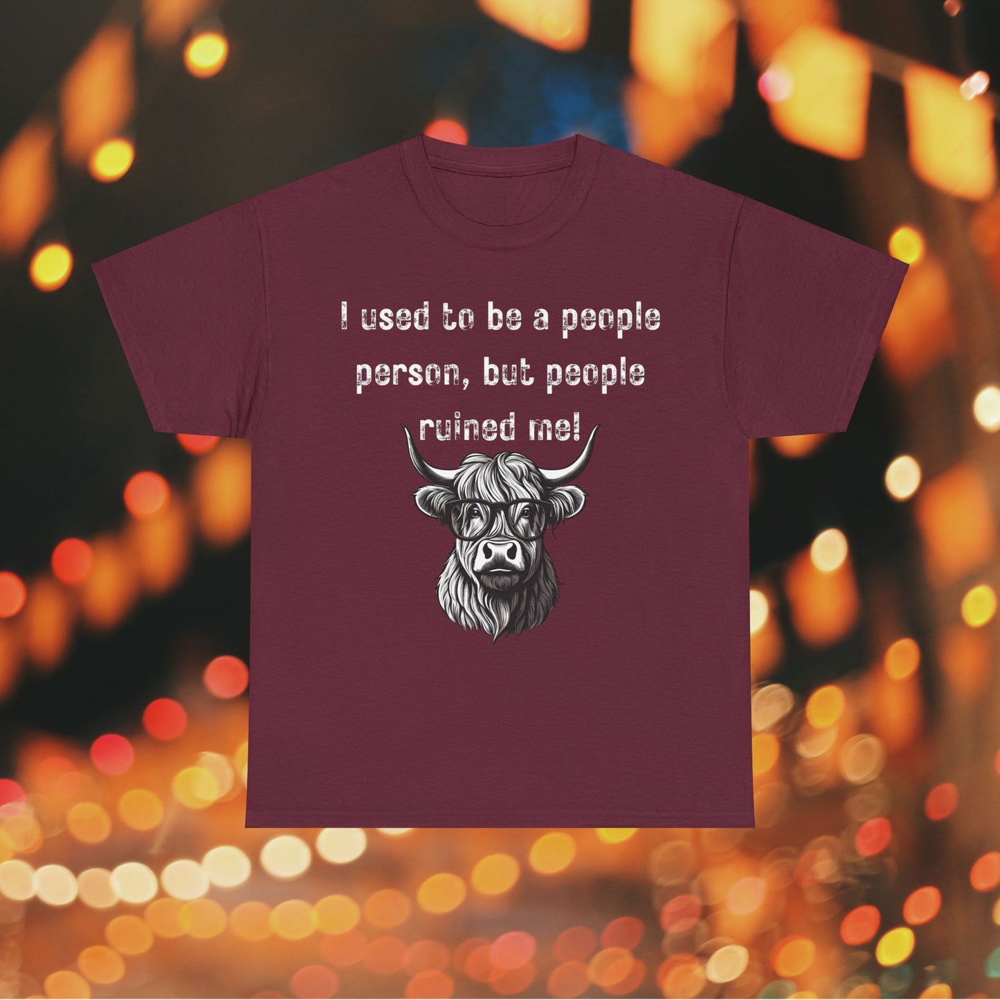 I Used To Be A People Person But People Ruined Me! Unisex Heavy Cotton Tee