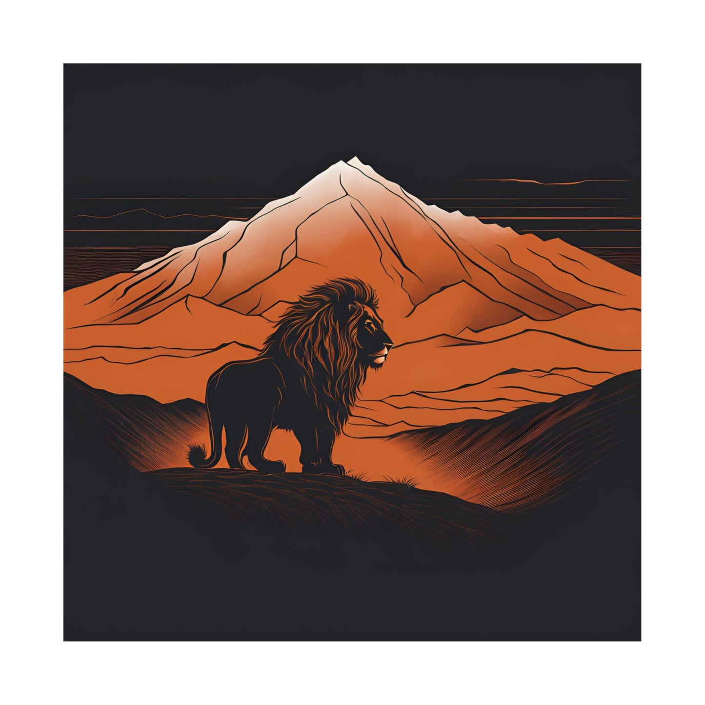 Lone Collection Lion 1 Matte Square Posters