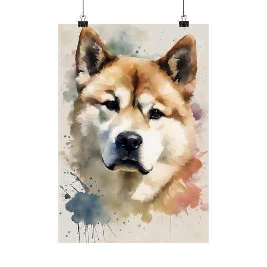 Dogs Japanese Akita 03 Matte Vertical Poster