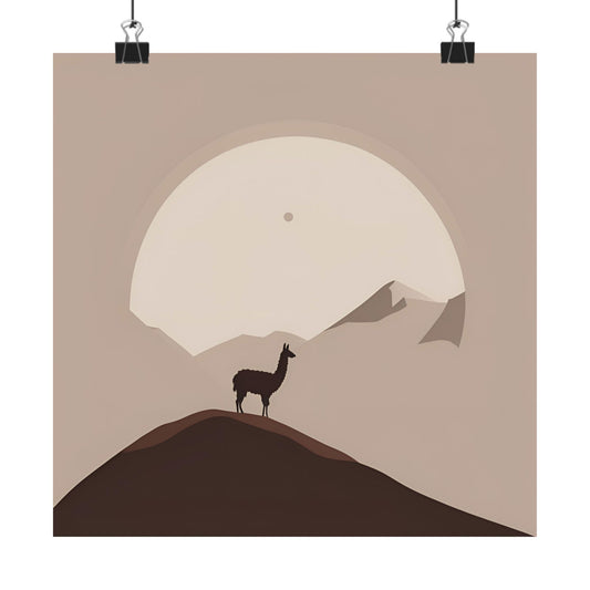 Lone Collection Llama 4 Matte Square Posters